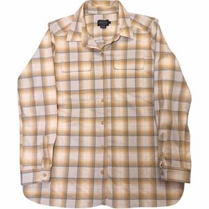 Pendleton Women's Plaid Board Shirt Virgin Wool Flannel Size L FLAW